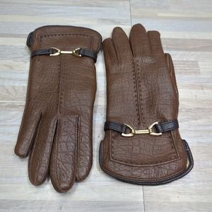 Vintage 70s 80s winter gloves women's M/L Wells Lamont BROWN Driving Gloves